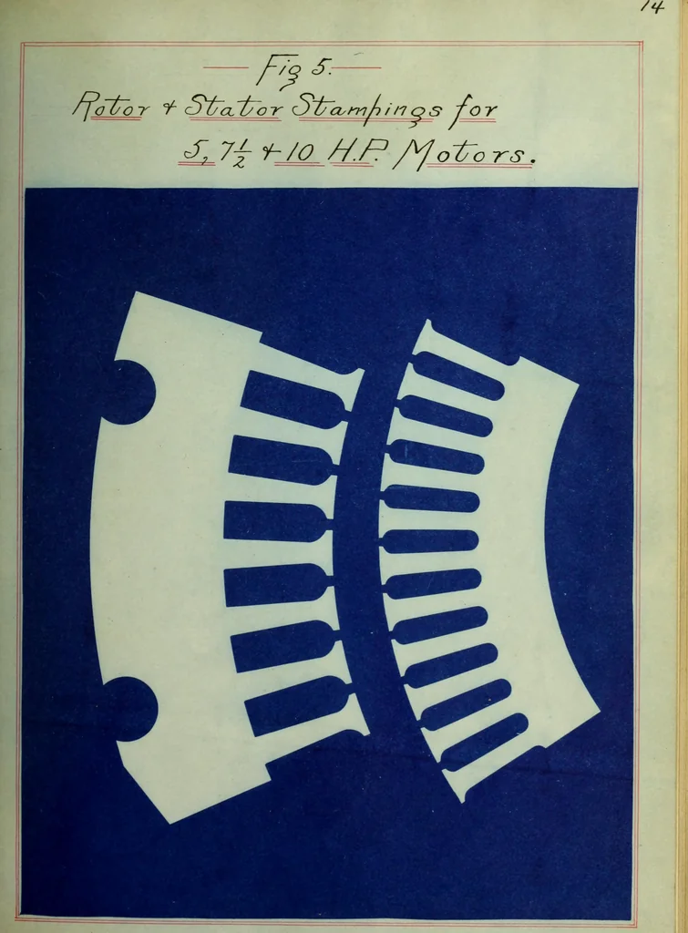 An illustration from Theoretical and experimental investigation of induction machines, 1900, leaf 34
