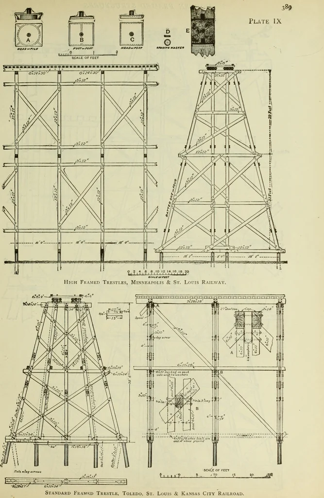 An illustration from The theory and practice of modern framed structures : designed for the use of schools, and for engineers in professional practice, 1897, leaf 432