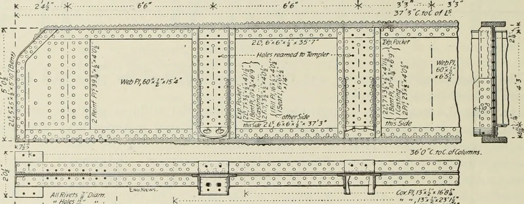 An illustration from The theory and practice of modern framed structures : designed for the use of schools, and for engineers in professional practice, 1897, leaf 449