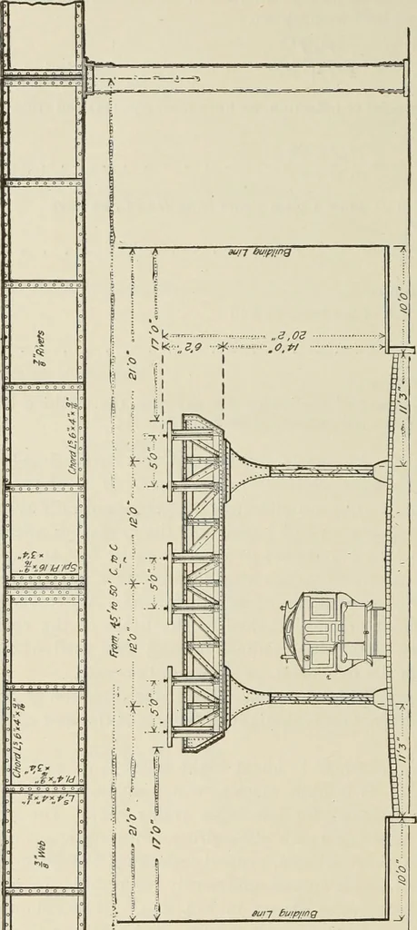 An illustration from The theory and practice of modern framed structures : designed for the use of schools, and for engineers in professional practice, 1897, leaf 453