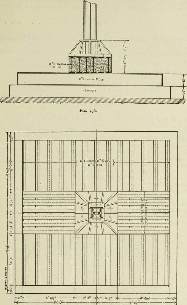 An illustration from The theory and practice of modern framed structures : designed for the use of schools, and for engineers in professional practice, 1897, leaf 535