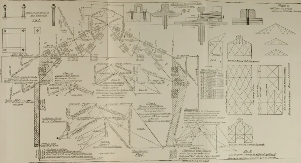 An illustration from The theory and practice of modern framed structures : designed for the use of schools, and for engineers in professional practice, 1897, leaf 566