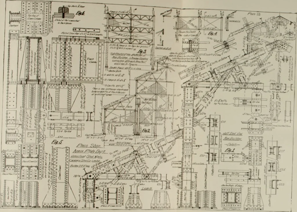 An illustration from The theory and practice of modern framed structures : designed for the use of schools, and for engineers in professional practice, 1897, leaf 567