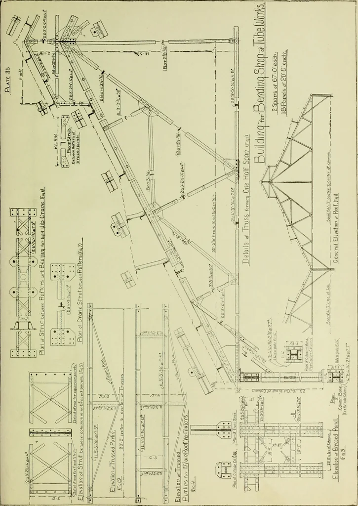 An illustration from The theory and practice of modern framed structures : designed for the use of schools, and for engineers in professional practice, 1897, leaf 571