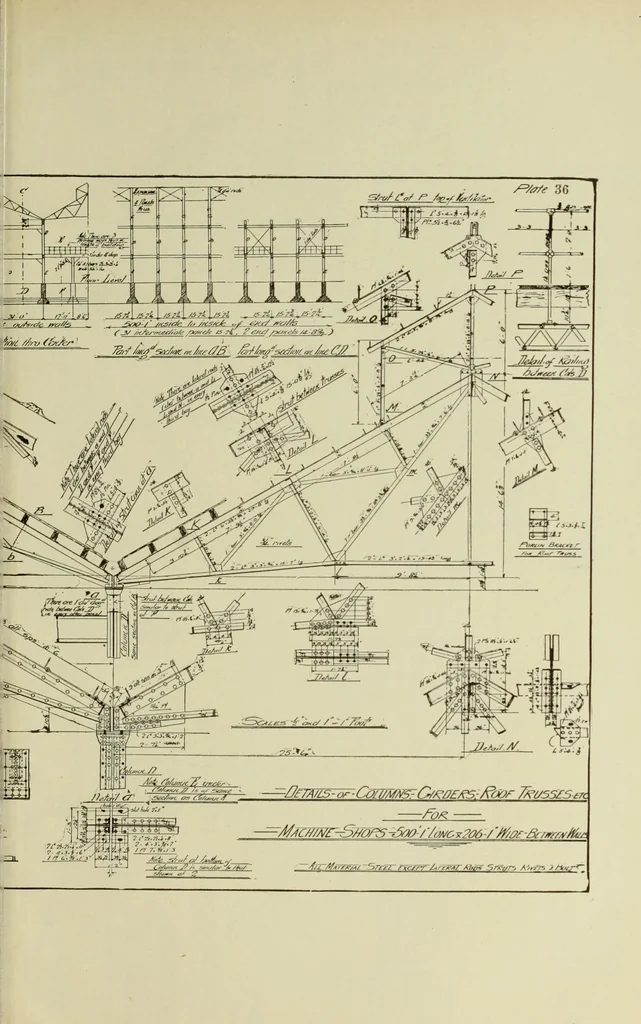 An illustration from The theory and practice of modern framed structures : designed for the use of schools, and for engineers in professional practice, 1897, leaf 575