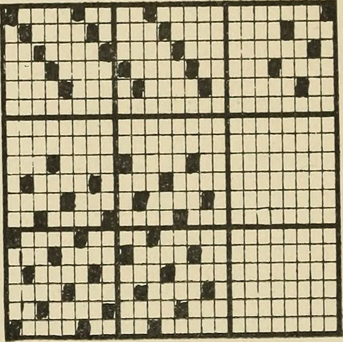 An illustration from Theory of silk weaving; a treatise on the construction and application of weaves, and decomposition and calculation of silk fabrics .., 1896, leaf 37