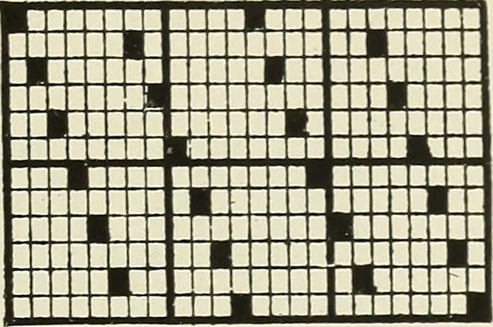 An illustration from Theory of silk weaving; a treatise on the construction and application of weaves, and the decomposition and calculation of broad and narrow, plain, novelty and jacquard silk fabrics, 1921, leaf 12
