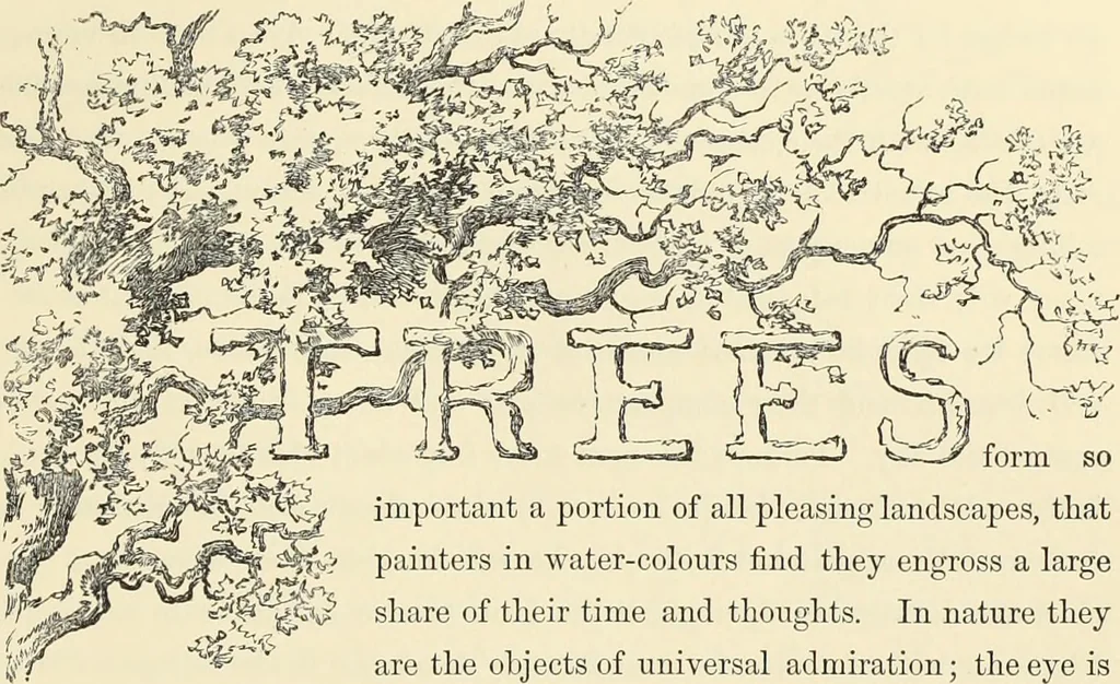 An illustration from The theory and practice of landscape painting in water-colours. Illustrated by a series of twenty-six drawings and diagrams in colours, and numerous woodcuts, 1871, leaf 190