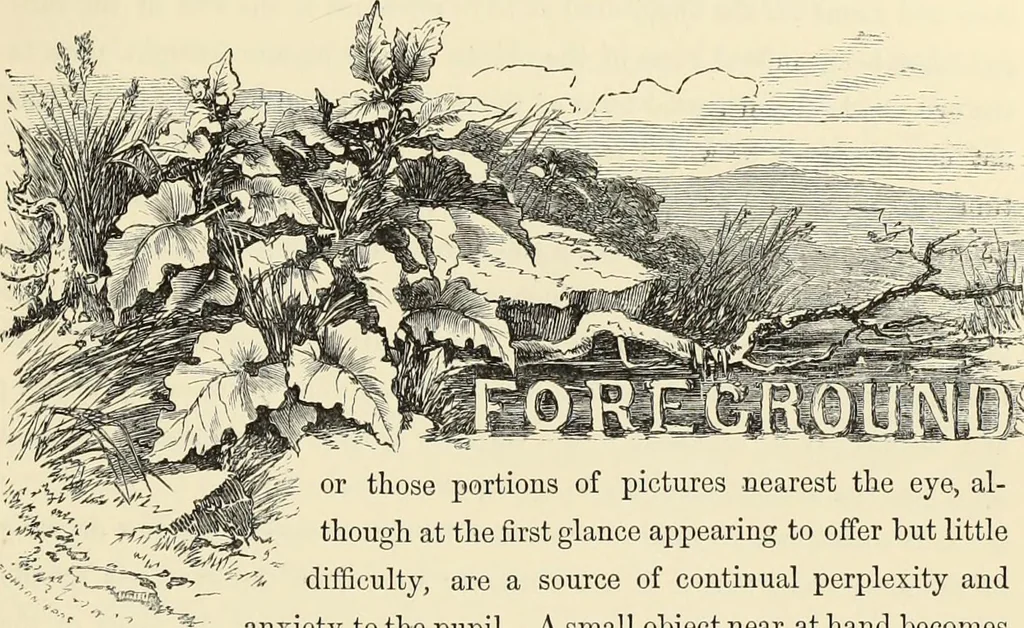 An illustration from The theory and practice of landscape painting in water-colours. Illustrated by a series of twenty-six drawings and diagrams in colours, and numerous woodcuts, 1871, leaf 214