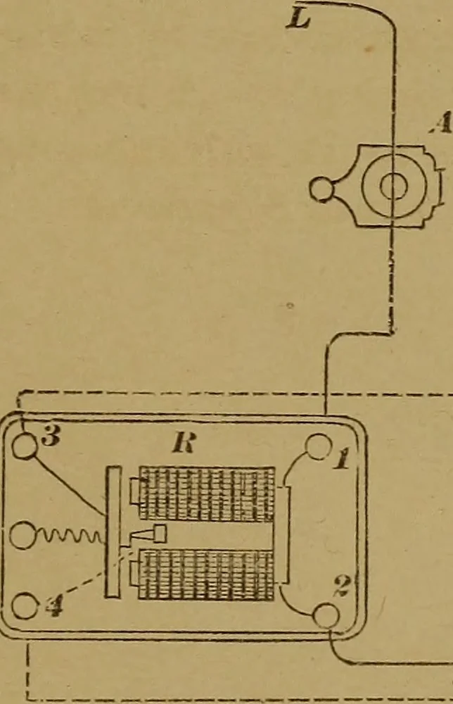 An illustration from Theory and practice of the electric telegraph; a manual for operators and students, 1875, leaf 150