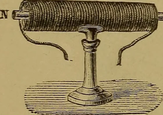 An illustration from Theory and practice of the electric telegraph; a manual for operators and students, 1875, leaf 55