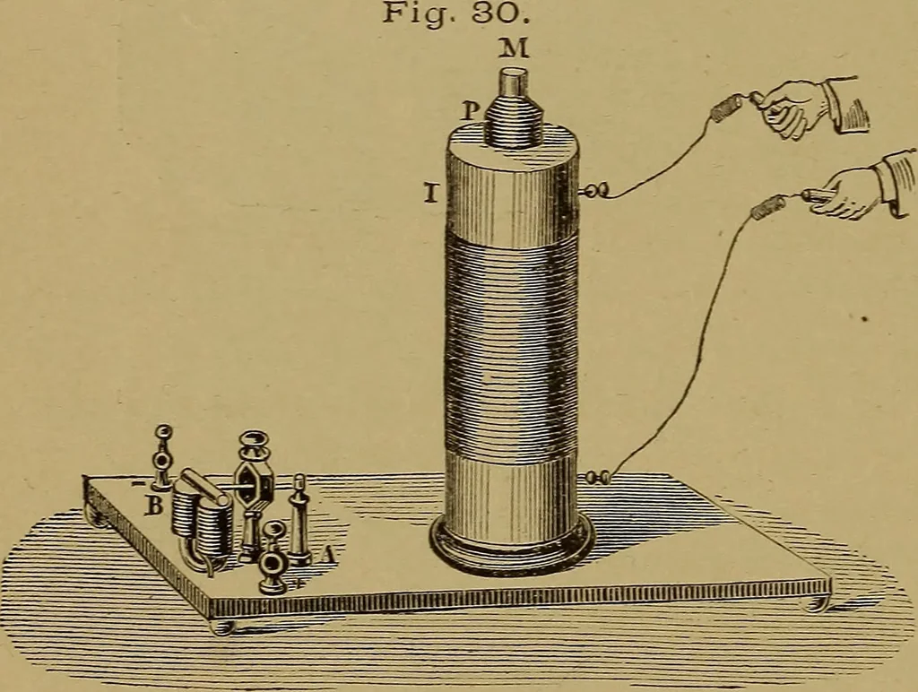 An illustration from Theory and practice of the electric telegraph; a manual for operators and students, 1875, leaf 63
