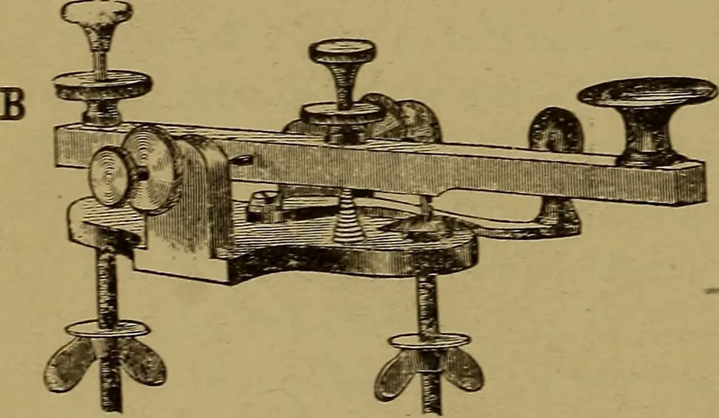 An illustration from Theory and practice of the electric telegraph; a manual for operators and students, 1875, leaf 67