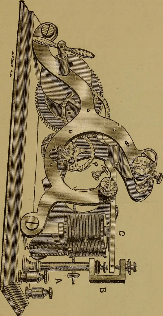 An illustration from Theory and practice of the electric telegraph; a manual for operators and students, 1875, leaf 68
