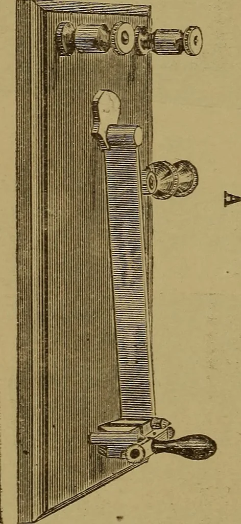 An illustration from Theory and practice of the electric telegraph; a manual for operators and students, 1875, leaf 71