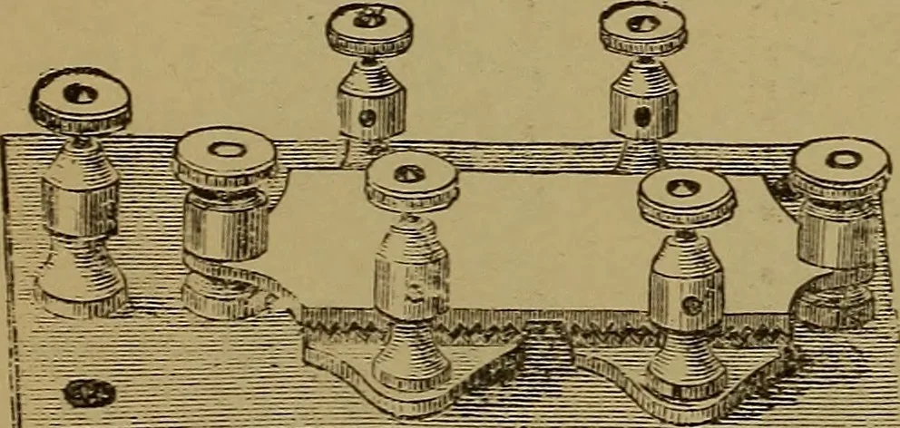 An illustration from Theory and practice of the electric telegraph; a manual for operators and students, 1875, leaf 73