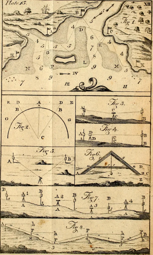 An illustration from The theory and practice of surveying : containing all the instructions requisite for the skilful practice of this art, 1814, leaf 570