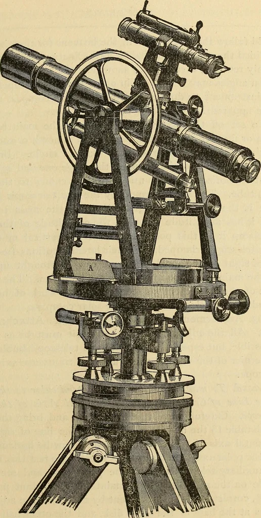 An illustration from The theory and practice of surveying. Designed for the use of surveyors and engineers generally, but especially for the use of students in engineering, 1886, leaf 132