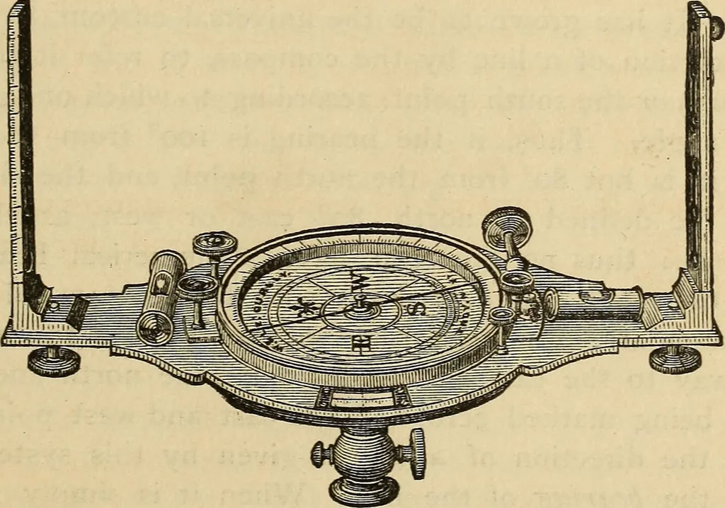 An illustration from The theory and practice of surveying. Designed for the use of surveyors and engineers generally, but especially for the use of students in engineering, 1886, leaf 44