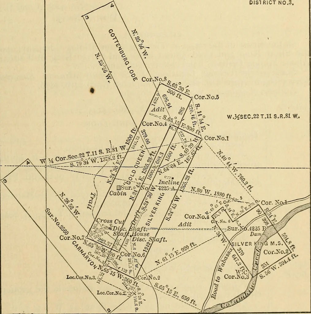 An illustration from The theory and practice of surveying. Designed for the use of surveyors and engineers generally, but especially for the use of students in engineering, 1886, leaf 638
