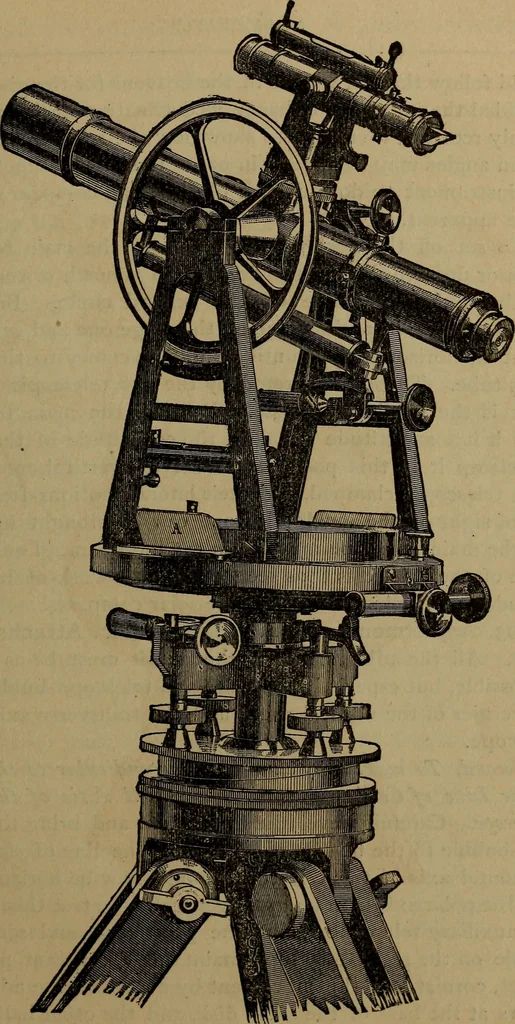 An illustration from The theory and practice of surveying. Designed for the use of surveyors and engineers generally, but especially for the use of students in engineering, 1886, leaf 130