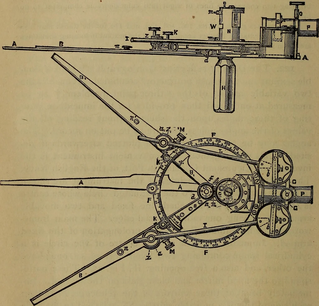 An illustration from The theory and practice of surveying. Designed for the use of surveyors and engineers generally, but especially for the use of students in engineering, 1886, leaf 143