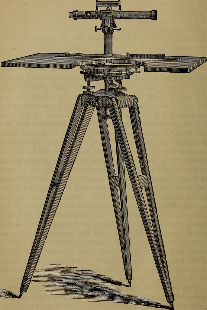 An illustration from The theory and practice of surveying. Designed for the use of surveyors and engineers generally, but especially for the use of students in engineering, 1886, leaf 147