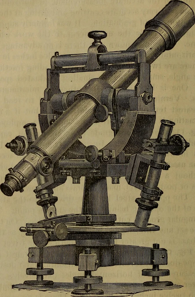 An illustration from The theory and practice of surveying. Designed for the use of surveyors and engineers generally, but especially for the use of students in engineering, 1886, leaf 507