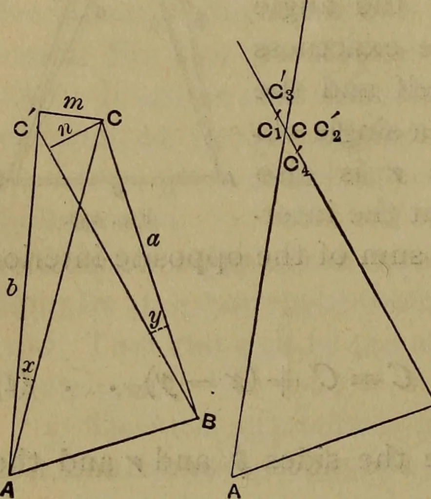 An illustration from The theory and practice of surveying. Designed for the use of surveyors and engineers generally, but especially for the use of students in engineering, 1886, leaf 519