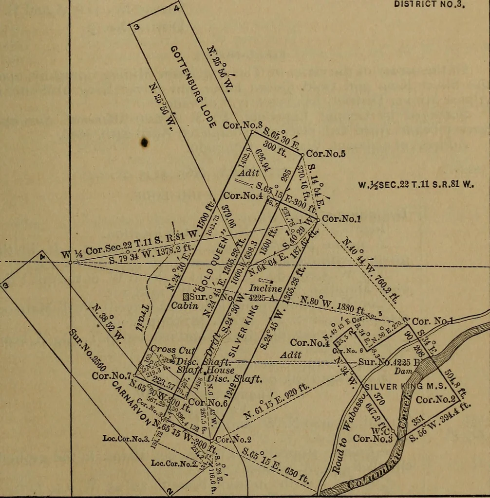 An illustration from The theory and practice of surveying. Designed for the use of surveyors and engineers generally, but especially for the use of students in engineering, 1886, leaf 638