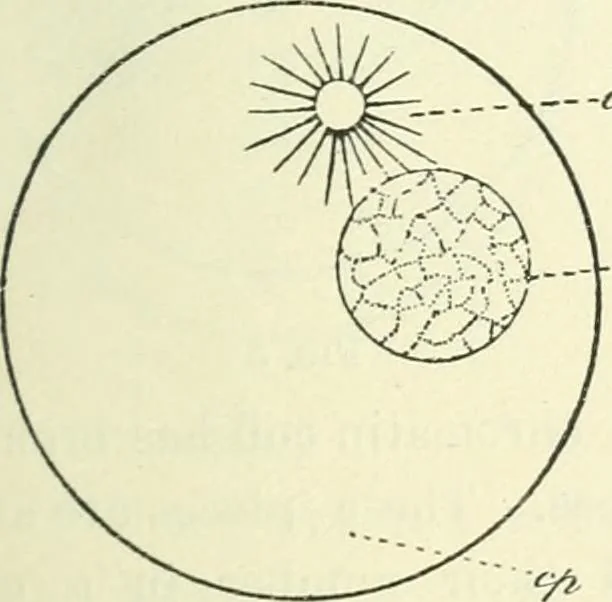 An illustration from Theosophy and modern thought : four lectures delivered at the thirty-ninth annual convention of the Theosophical Society, held at Adyar, Madras, December, 1914, 1915, leaf 22