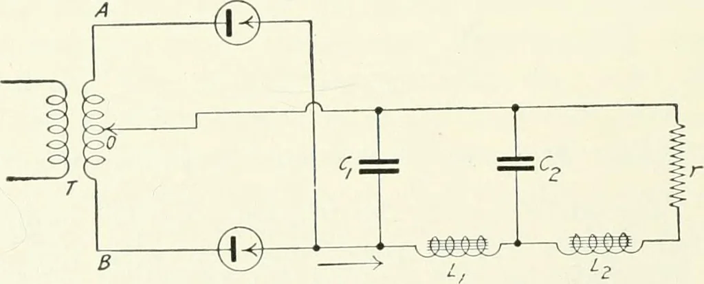 An illustration from The thermionic vacuum tube and its applications, 1920, leaf 159