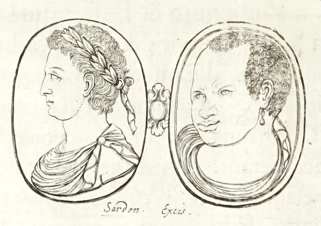 An illustration from Thesaurus ex Thesauro Palatino selectus, sive, Gemmarum et numismatum quae in electorali cimeliarchio continentur elegantiorum aere expressa, et convenienti commentario illustrata dispositio, 1685, leaf 122