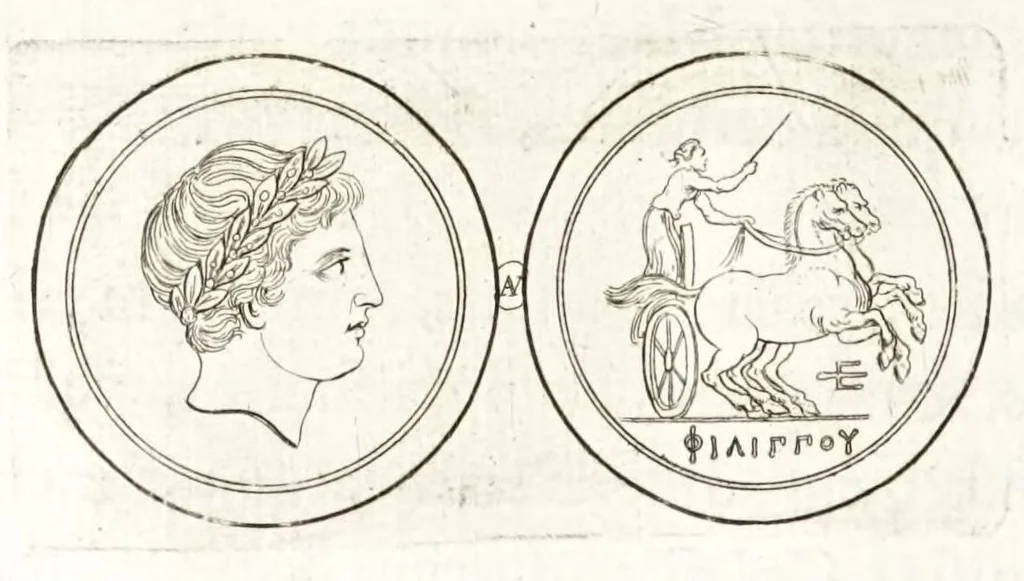 An illustration from Thesaurus ex Thesauro Palatino selectus, sive, Gemmarum et numismatum quae in electorali cimeliarchio continentur elegantiorum aere expressa, et convenienti commentario illustrata dispositio, 1685, leaf 146