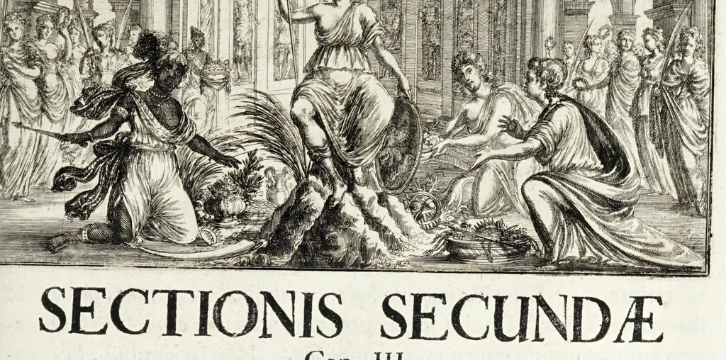 An illustration from Thesaurus ex Thesauro Palatino selectus, sive, Gemmarum et numismatum quae in electorali cimeliarchio continentur elegantiorum aere expressa, et convenienti commentario illustrata dispositio, 1685, leaf 319