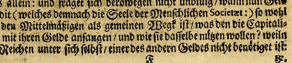 An illustration from Thesaurus mundi das ist Eine kurtze doch gründliche Anweisung, wo der Schatz der Welt in hundert und mehr Jahren hingekommen, : oder aber noch zum theil verborgen liegt, worauss nicht allein zu ersehen was die Ursache des jetzigen grossen Gelt-Mangels, sondern auch wie solches zu remediren und zu helffen sey., 1689, leaf 47