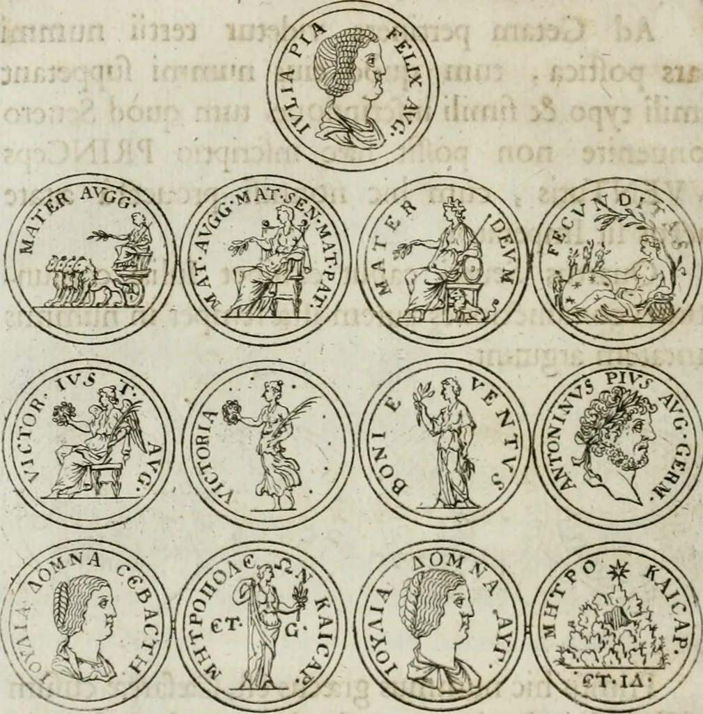 An illustration from Thesaurus numismatum e musaeo Caroli Patini, 1672, leaf 101