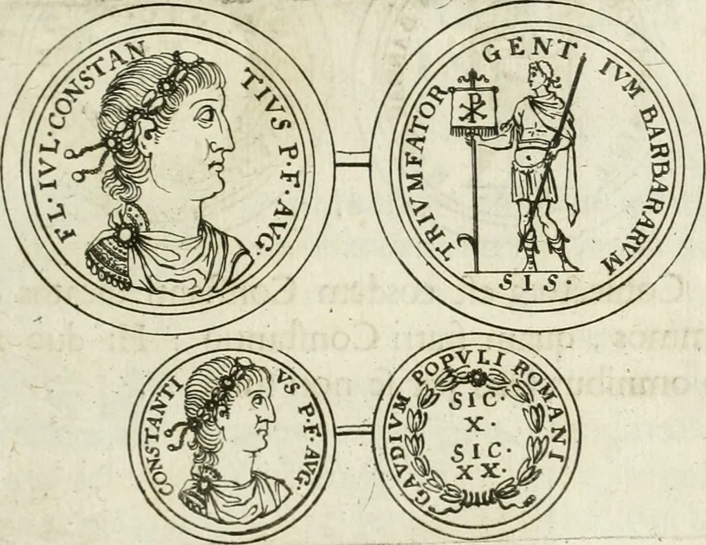 An illustration from Thesaurus numismatum e musaeo Caroli Patini, 1672, leaf 112