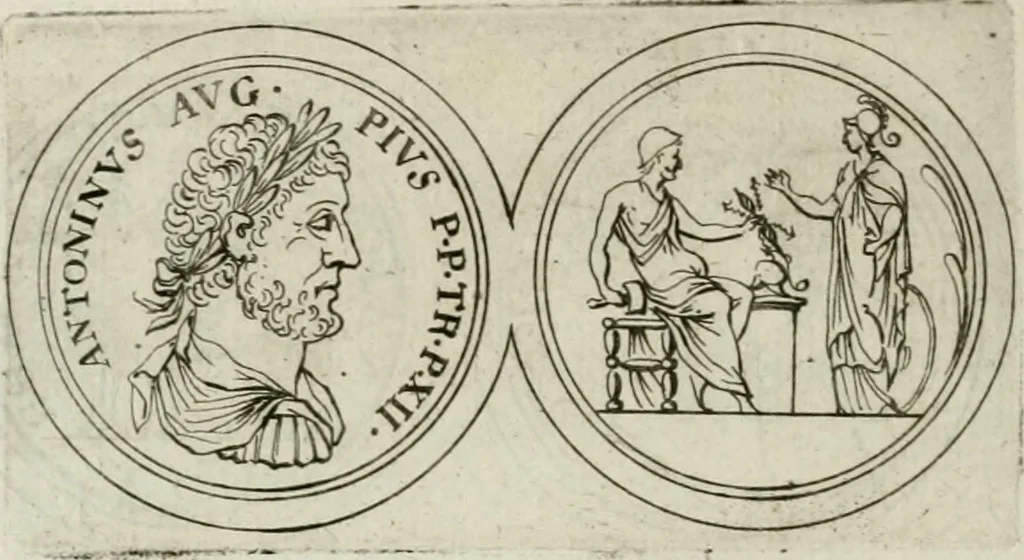 An illustration from Thesaurus numismatum e musaeo Caroli Patini, 1672, leaf 127