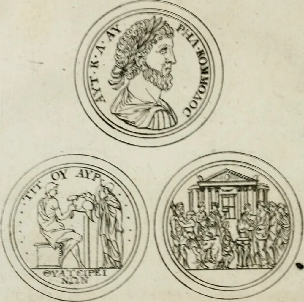 An illustration from Thesaurus numismatum e musaeo Caroli Patini, 1672, leaf 133
