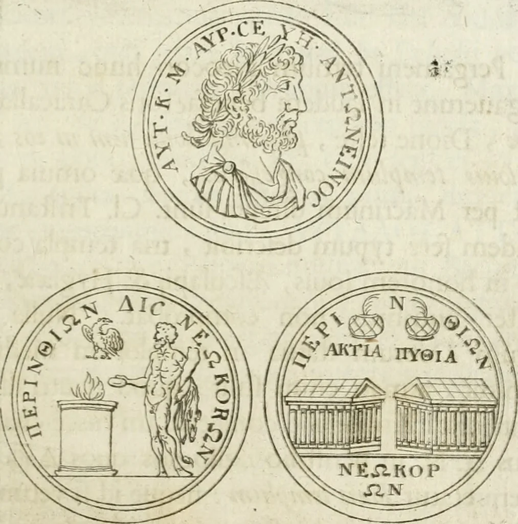 An illustration from Thesaurus numismatum e musaeo Caroli Patini, 1672, leaf 136