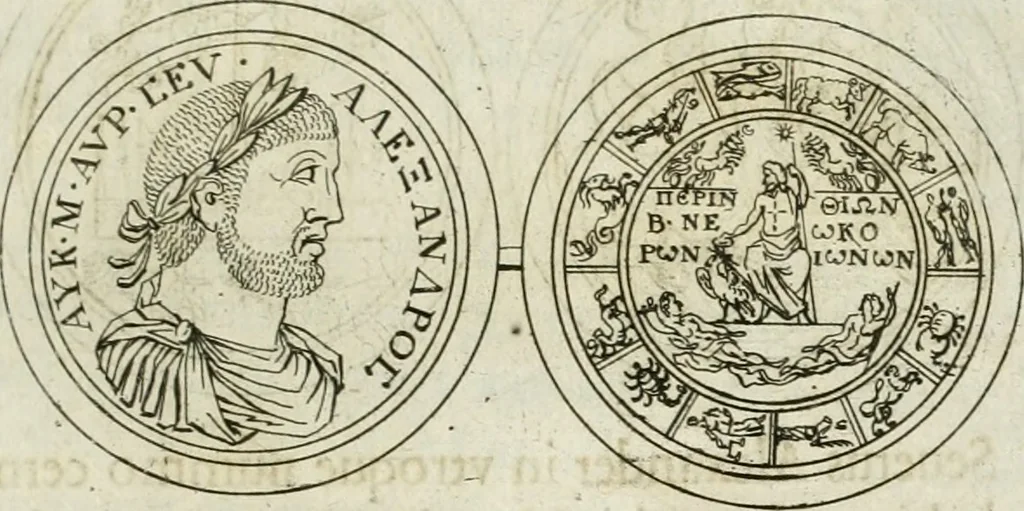 An illustration from Thesaurus numismatum e musaeo Caroli Patini, 1672, leaf 140