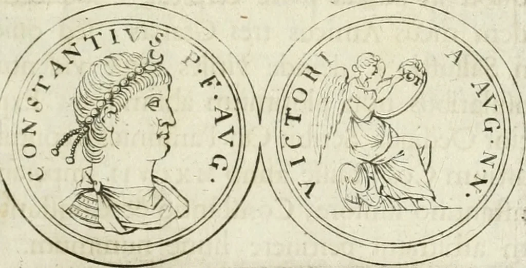 An illustration from Thesaurus numismatum e musaeo Caroli Patini, 1672, leaf 150