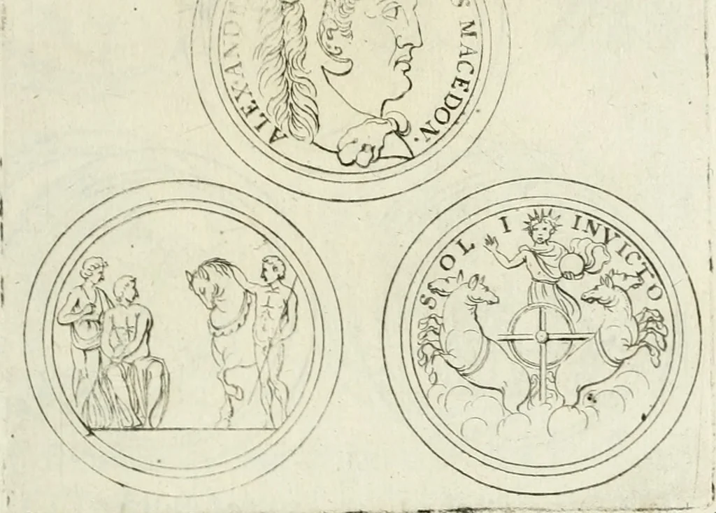 An illustration from Thesaurus numismatum e musaeo Caroli Patini, 1672, leaf 154