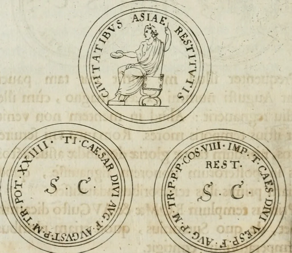 An illustration from Thesaurus numismatum e musaeo Caroli Patini, 1672, leaf 159