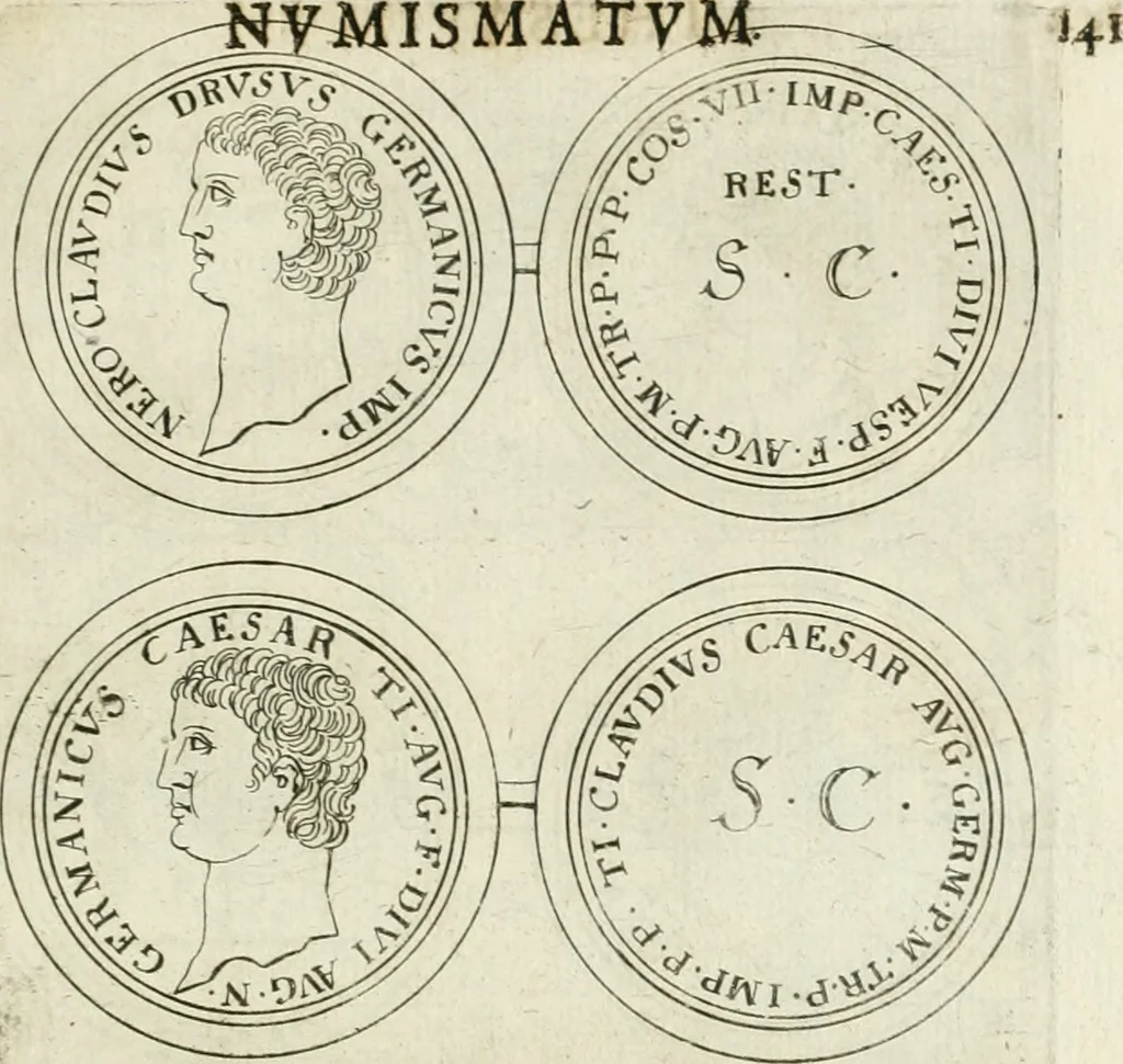 An illustration from Thesaurus numismatum e musaeo Caroli Patini, 1672, leaf 160
