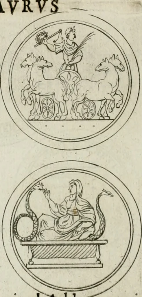 An illustration from Thesaurus numismatum e musaeo Caroli Patini, 1672, leaf 163