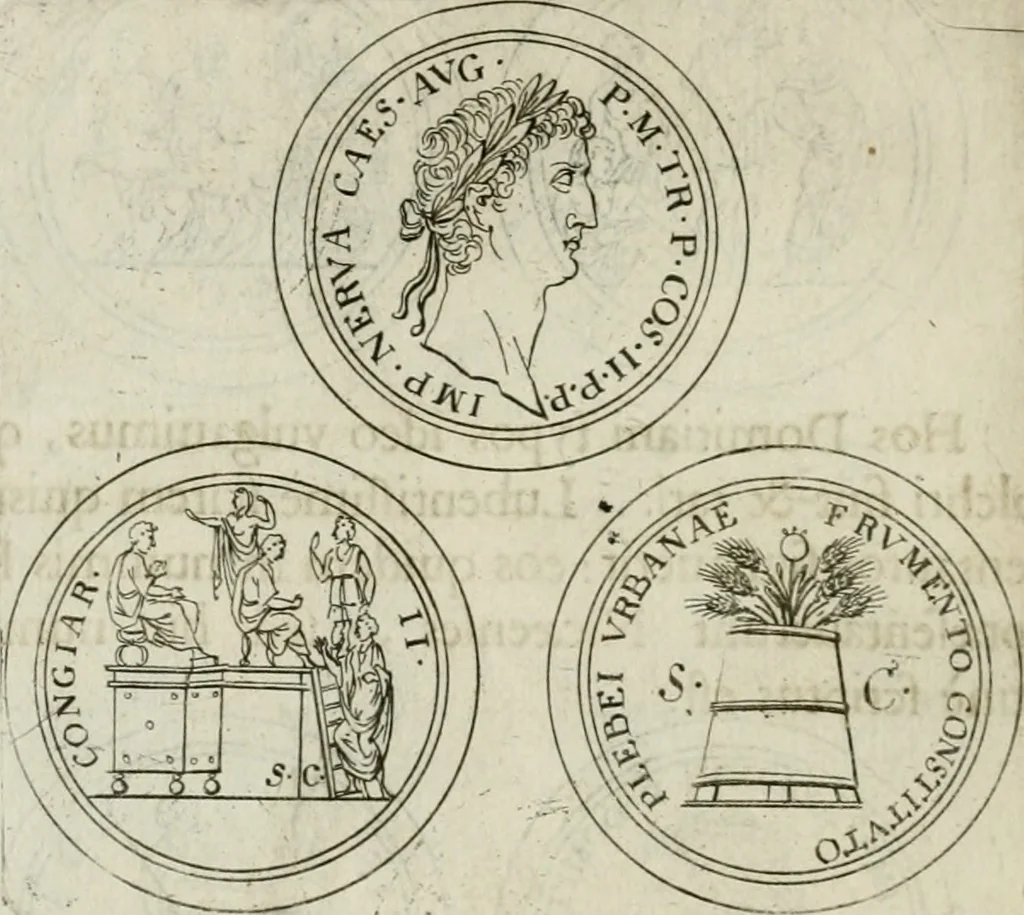 An illustration from Thesaurus numismatum e musaeo Caroli Patini, 1672, leaf 173