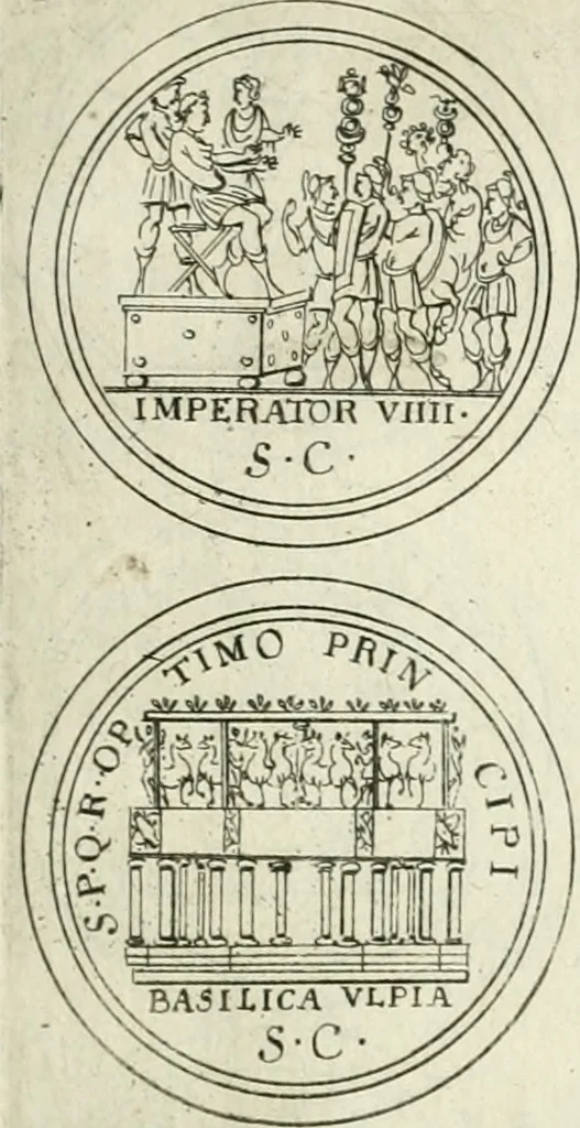 An illustration from Thesaurus numismatum e musaeo Caroli Patini, 1672, leaf 176