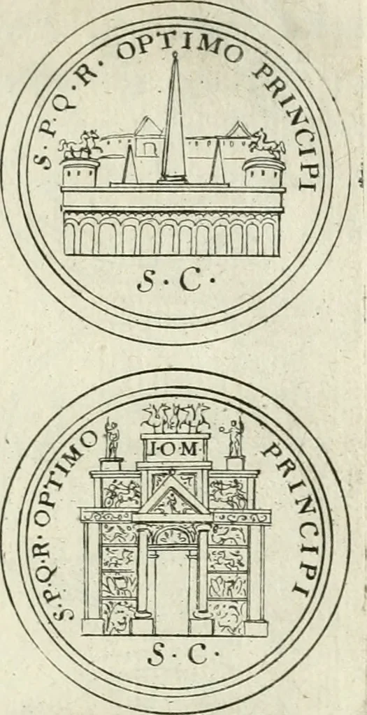 An illustration from Thesaurus numismatum e musaeo Caroli Patini, 1672, leaf 176